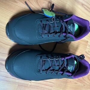 Reebok Black and Purple Women's Steel Toe Shoes